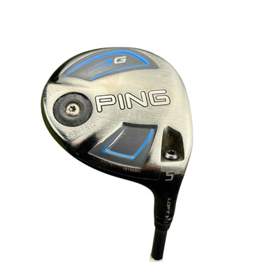Mega Golf Ping G Series Sf-Tec 5 wood with 19 degree loft and blue accents on the club head