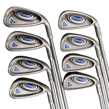 Mega Golf Ping G5 irons 4-PW-SW set with TFC 100I graphite shafts and regular flex.