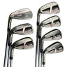 Mega Golf Taylormade M6 irons 5-PW-AW, left-handed with KBS Max 85 Regular steel shafts and Lamkin grips.