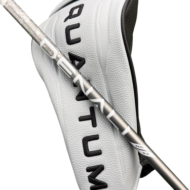Mega Golf Callaway Quantam Triple Diamond Max driver shaft with Denali Charcoal branding and white headcover