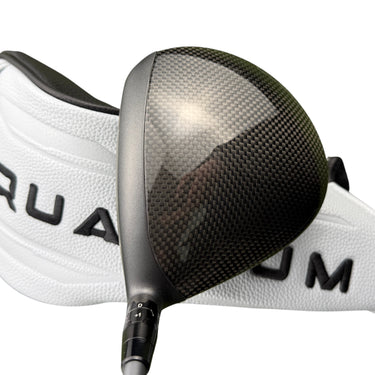 Mega Golf Callaway Quantam Triple Diamond Max driver with carbon fiber crown and white branded headcover