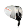 Mega Golf Cobra Amp Cell Driver, 9.5° loft, Fujikura Fuel 57G graphite shaft, regular flex, right-handed. White and silver.
