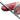 Mega Golf Odyssey White Ice #6 putter with a worn red headcover and grey fabric cover.