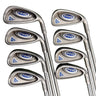 Mega Golf Ping G5 irons 4-PW-SW set with TFC 100I graphite shafts and regular flex.
