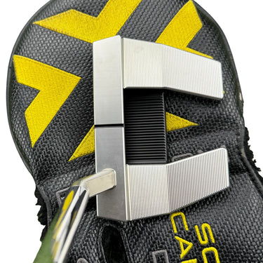 Mega Golf Scotty Cameron Phantom X 5.5 2022 putter, 33 inch, right-handed, with black and yellow headcover.