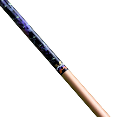Mega Golf VA Composites Nemesis 75 Five X-Stiff driver shaft with black, purple, and gold design. Graphite material.