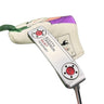 Mega Golf Scotty Cameron Select Newport 2016 right-handed steel putter with red accents and a unique headcover.