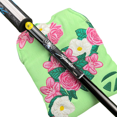 Mega Golf Taylormade Spider 5K ZT putter with KBS graphite shaft and floral headcover.