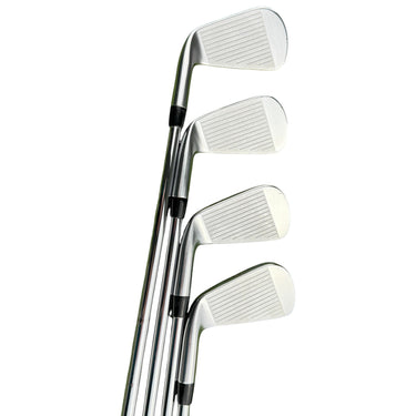 Mega Golf Titleist 620 CB forged irons, 3-PW, with Dynamic Gold Tour Issue X100 steel shafts and Golf Pride grips on grass.