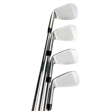 Mega Golf Titleist 620 CB forged irons 3-PW, right-handed, steel shafts, silver finish on green grass.